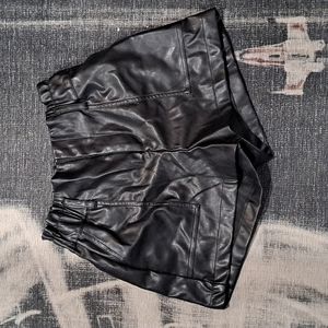 Shinestar black faux leather shorts small